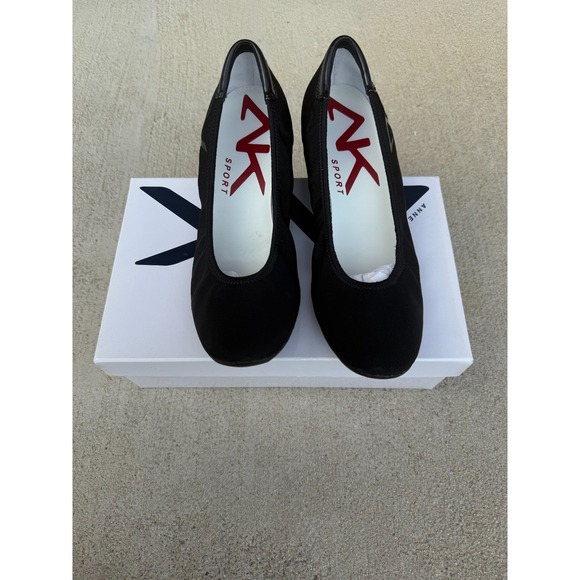 Anne Klein Shoes - Anne Klein Sport 8.5 Black‎ Mid Wedge Slip On Wedge Shoe